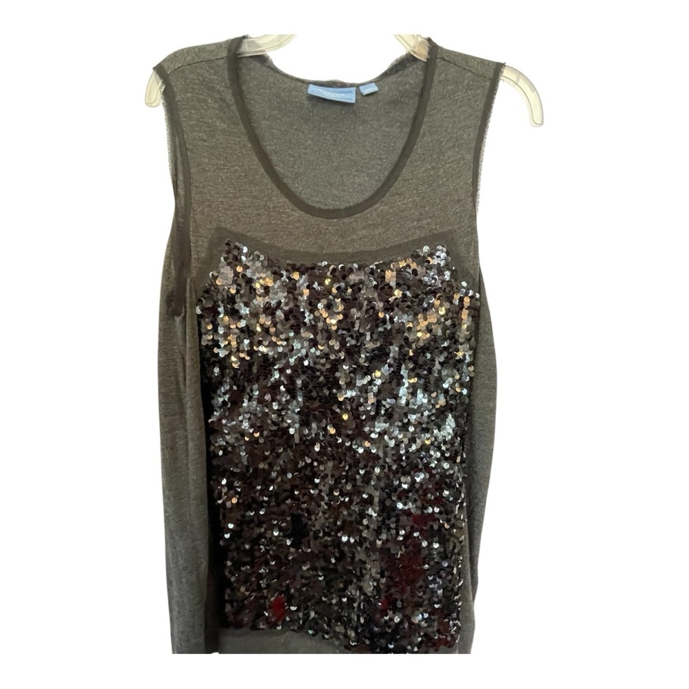 Simply Vera Vera Wang Gray Sequin Tank Top